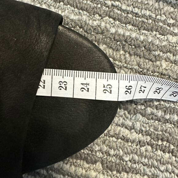 Eileen Fisher Black Iris Nubuck Leather Block Heel Cut-Out Sandal Open Toe 7.5 - Picture 10 of 10